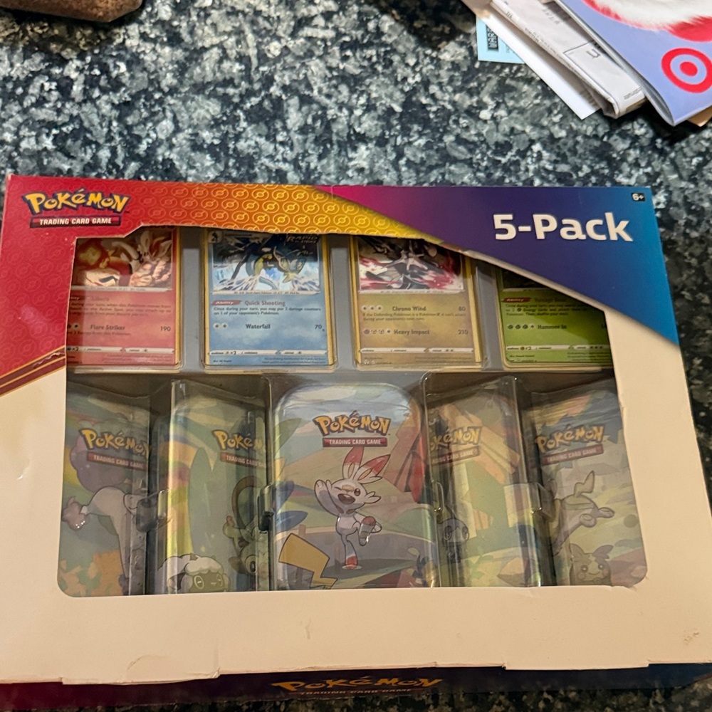 Pokemon Trading Cards 5-Pack - Red, Blue, Green